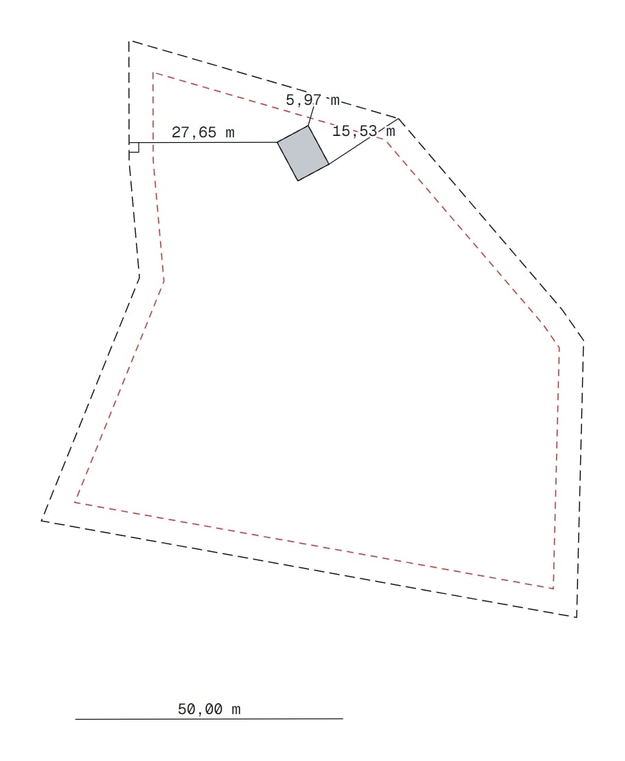 Situationsplan ur exempelhusets handlingar